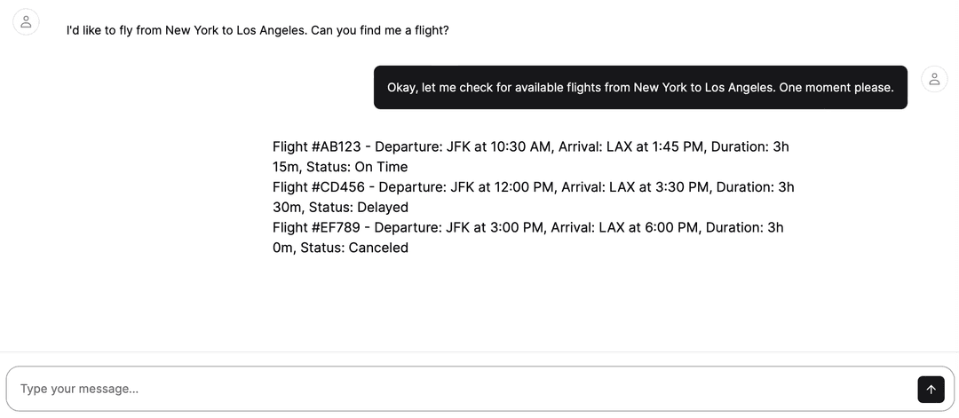 flight assistant text