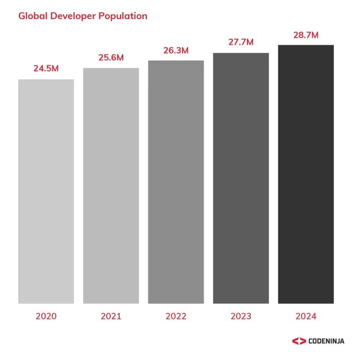 Interesting Statistics About Numbers of Software Developers In The World